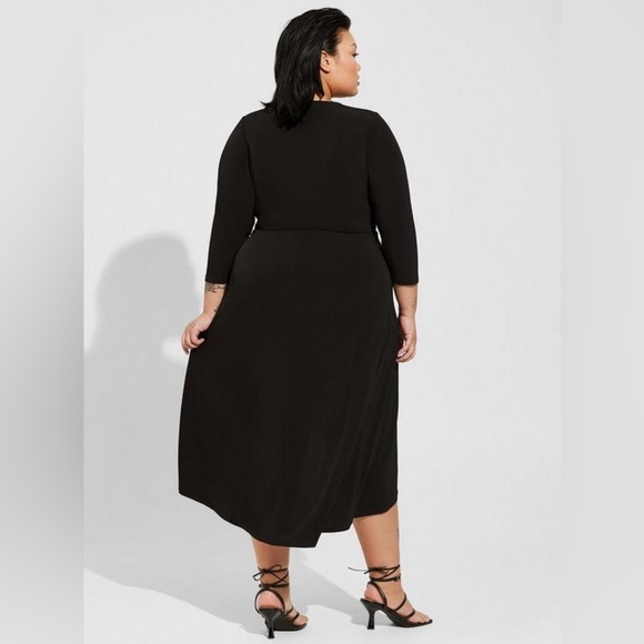 Torrid Tea Length Studio Knit Deep V Bodycon Dress Size 3x Classic - Picture 2 of 14